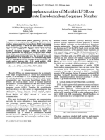 Design and Implementation of Multibit LFSR On FPGA To Generate Pseudorandom Sequence Number