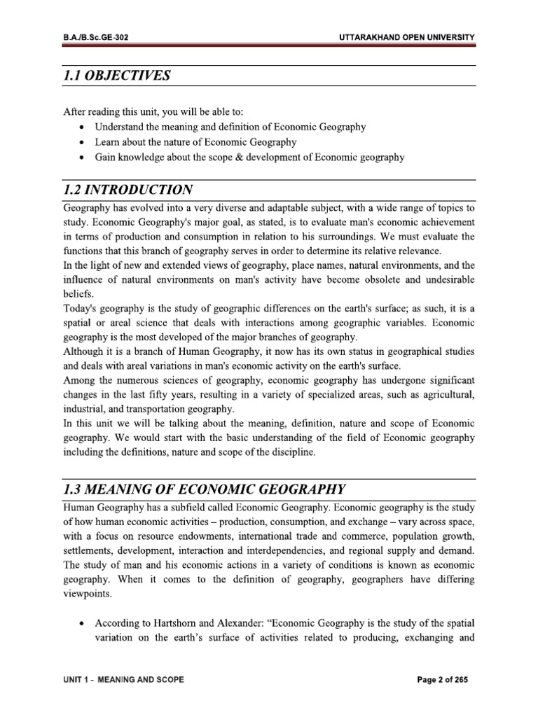 1.1 Meaning Nature Scope of Geography | PDF