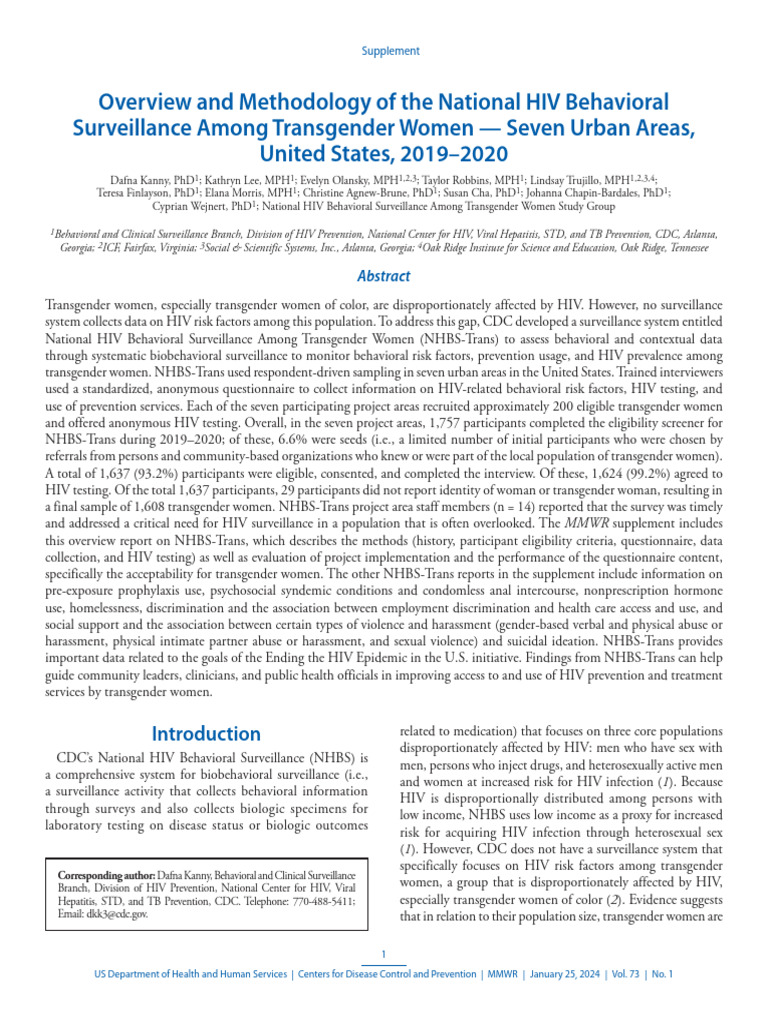 Su7301a1 H | Download Free PDF | Hiv/Aids | Survey Methodology