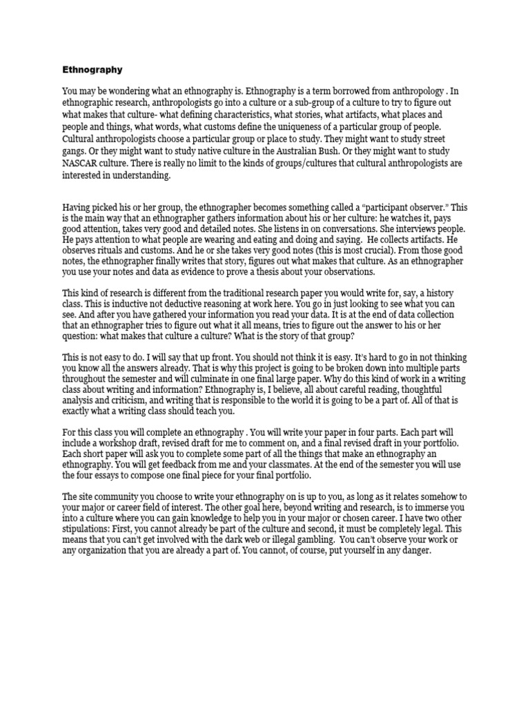 Ethnography | PDF | Ethnography | Anthropology
