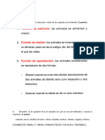 Examen Invertebrados Marzo 1º Eso - Adaptados - Soluciones