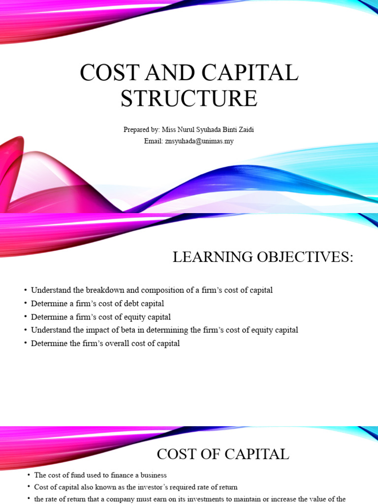 Understanding WACC and Cost of Capital | PDF | Cost Of Capital ...