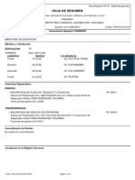 Hoja de Resumen: Antecedente Registral: P46006535 Titular (Es) Actual