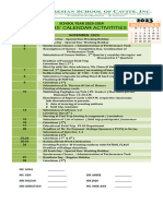 PS GS Calendar of Activities November 2023