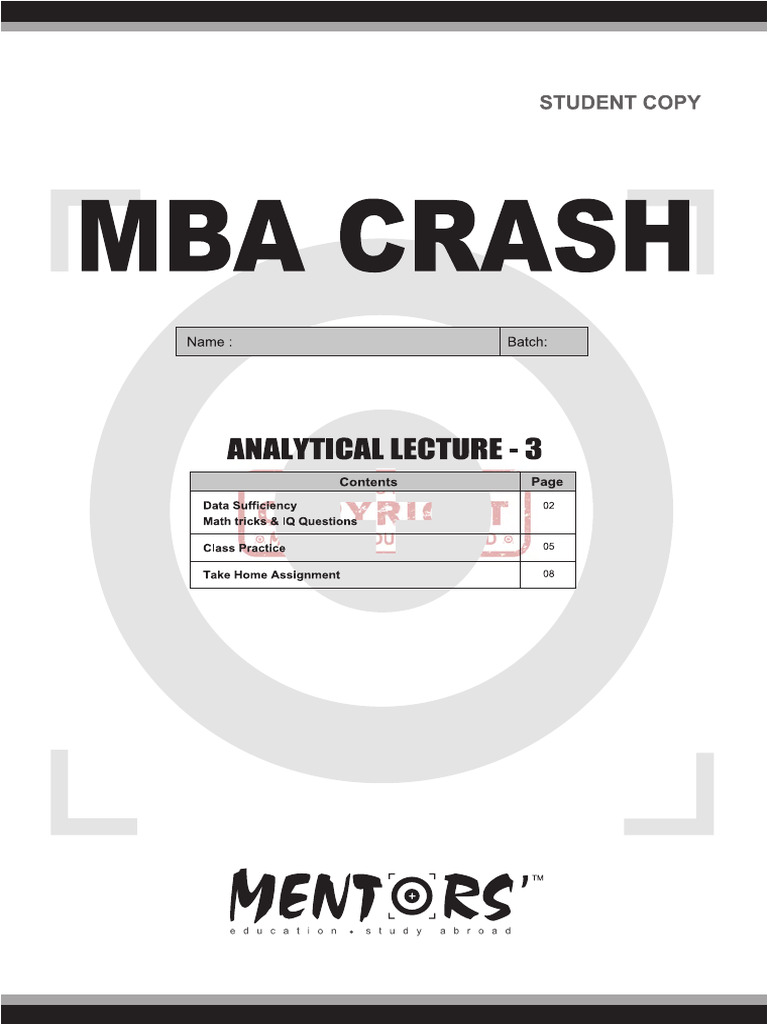 MBA-IBA Crash Analytical 3 (PRT) | PDF