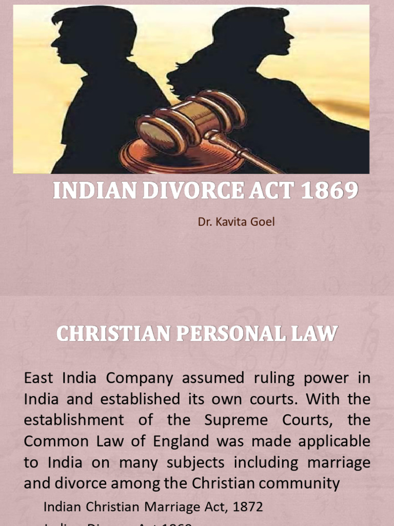 Indian Divorce Act 1869 PDF Alimony Marriage