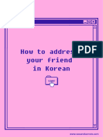 How To Address Your Friends in Korean