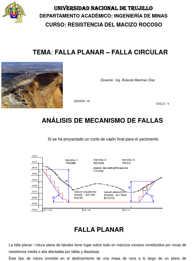Mecanismos de Fallas Planar y Circular | PDF | Fricción | Falla (geología)