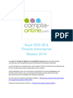 Sujet 2019 DCG Ue6 Finance D Entreprise Compresse