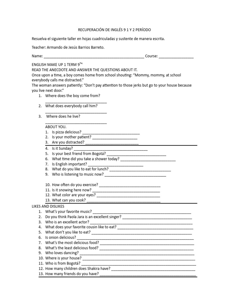 English Recovery for 9th Graders | PDF