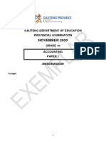 Grade 10 Provincial Examination Accounting (English) 2020 Exemplars Possible Answers - 050049