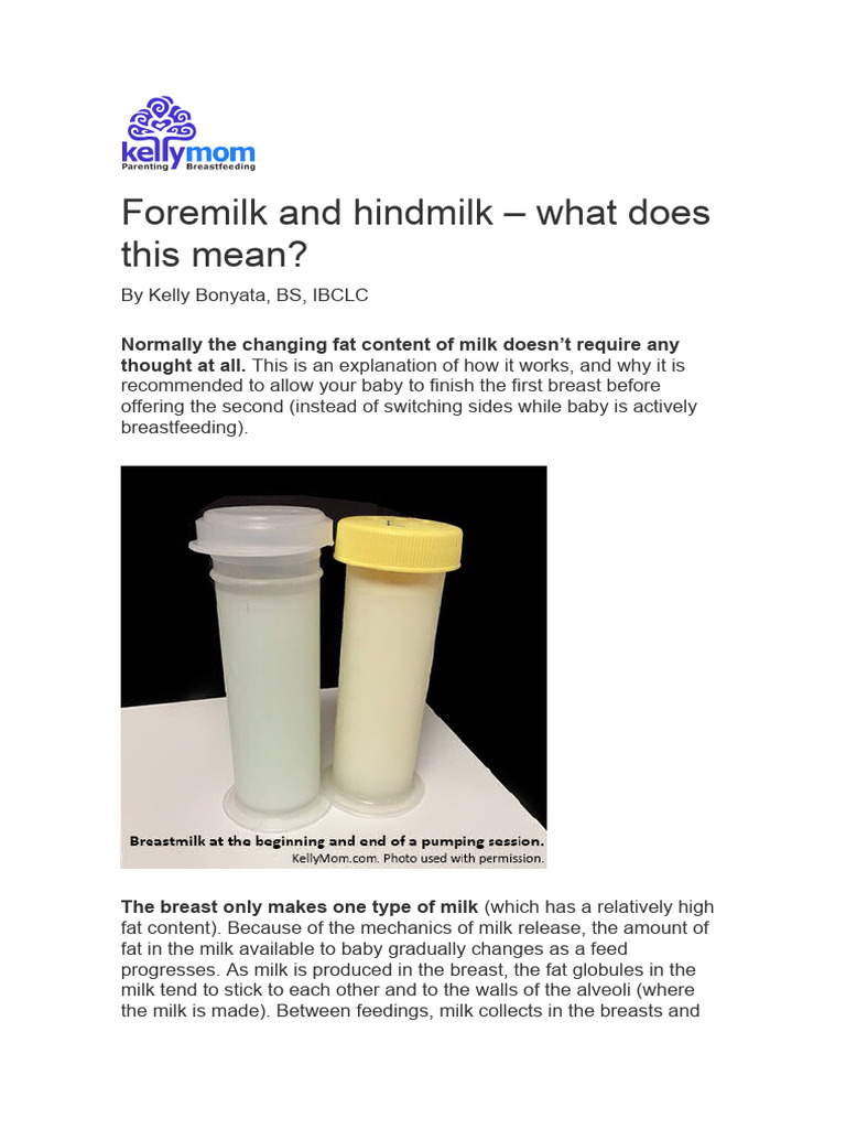 Gallery Detail: Understanding Foremilk And Hindmilk Pdf Breast Milk