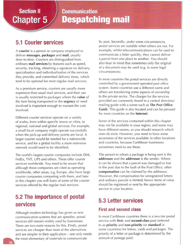 Office Administration For CSEC DR Alan Whitcomb - Chapter - 5 | PDF