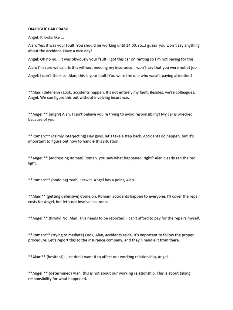 Dialogue Car Crash | PDF