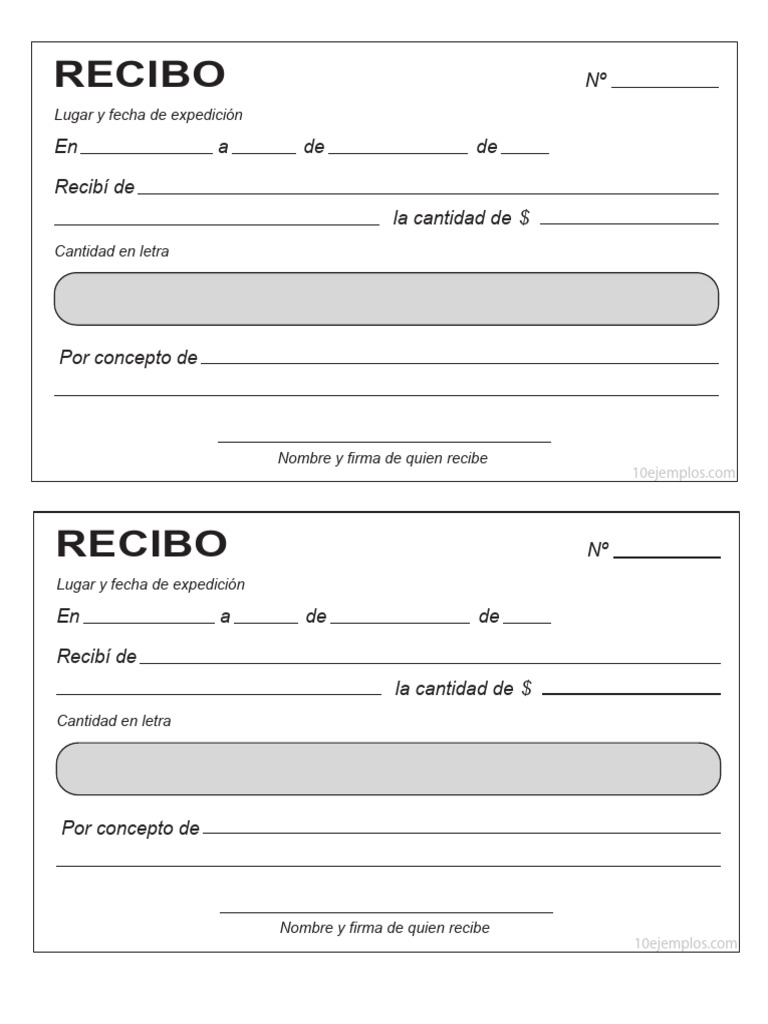 Recibo para Imprimir en PDF | PDF