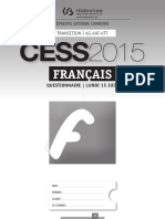 Evaluation Certificative - CESS - Francais - Transition - 2015 - Questionnaire Et Portefeuille de D (Ressource 14180)