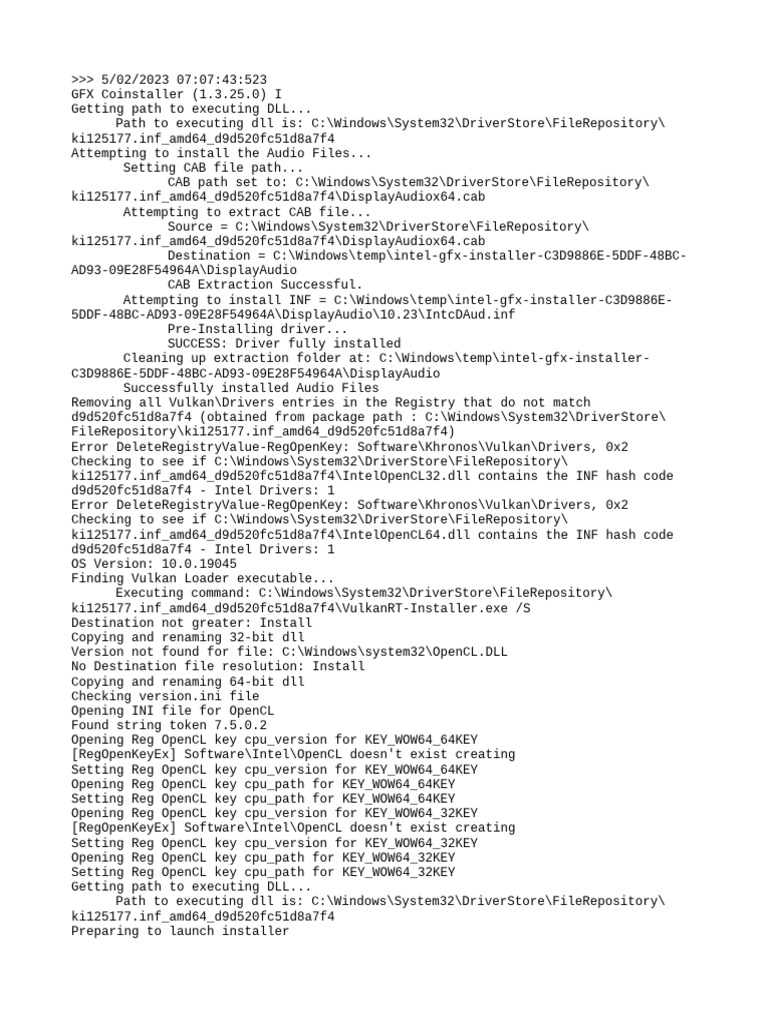 GFX Coinstaller and VulkanRT Setup Logs | PDF | Microsoft Windows ...