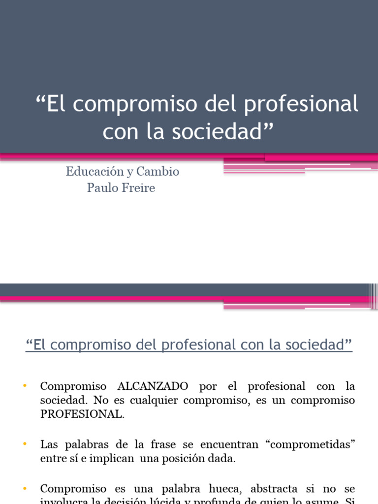 Compromiso Profesional con la Sociedad | PDF | Sociedad