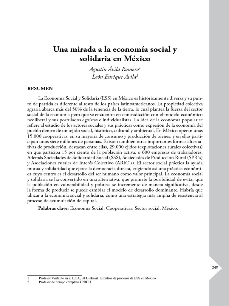 Economía Social y Solidaria en México | PDF | Cooperativa | México