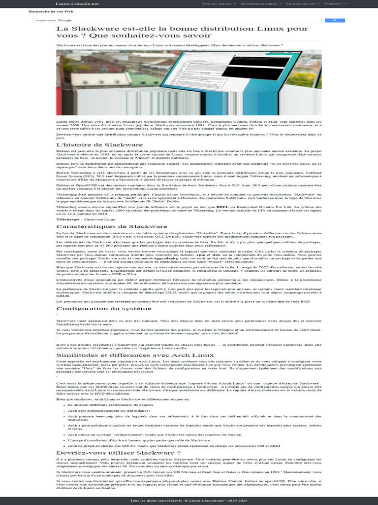 Slackware : Une Distribution Linux Authentique | PDF | Distribution ...