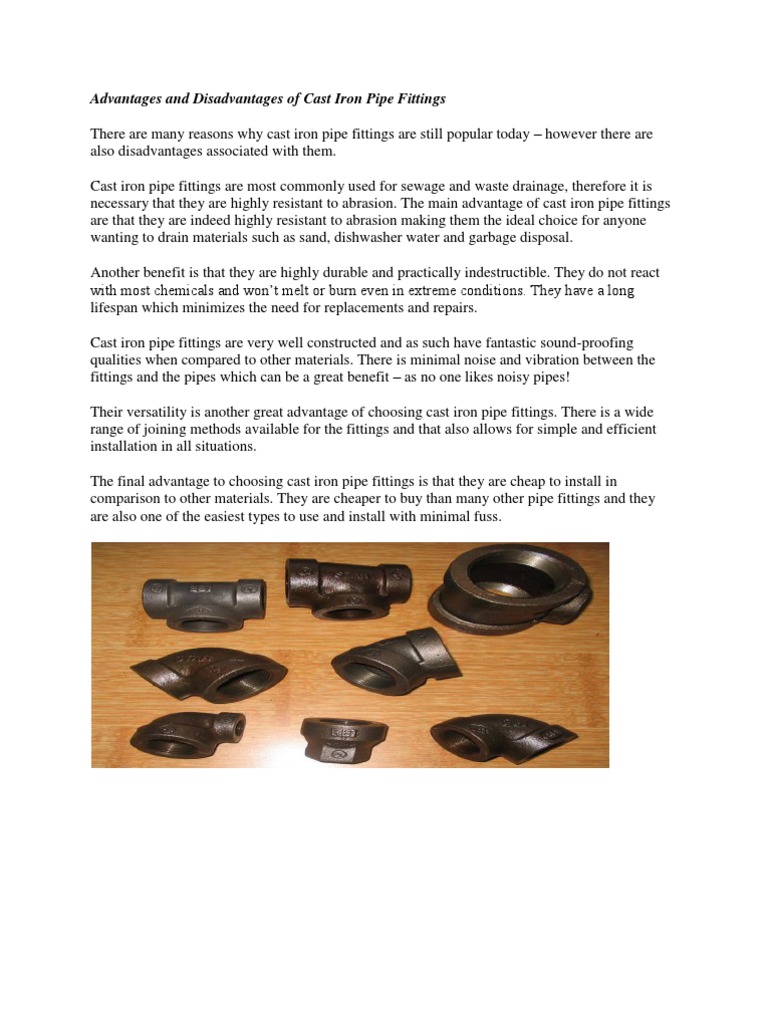 Advantages and Disadvantages of Cast Iron Pipe Fittings Pipe (Fluid