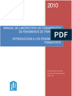 Manual de Laboratorio de Fundamentos de Fenómenos de Transporte Introducción A Los Fenómenos de Transporte