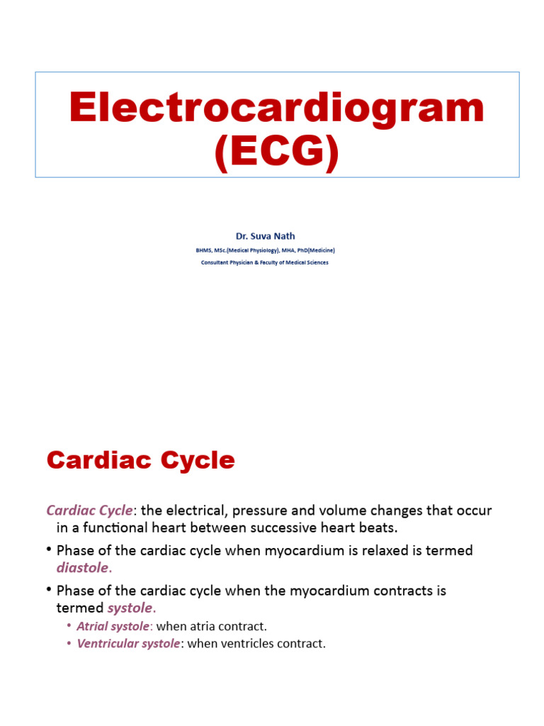 ECG Complete Lecture | PDF | Electrocardiography | Diastole
