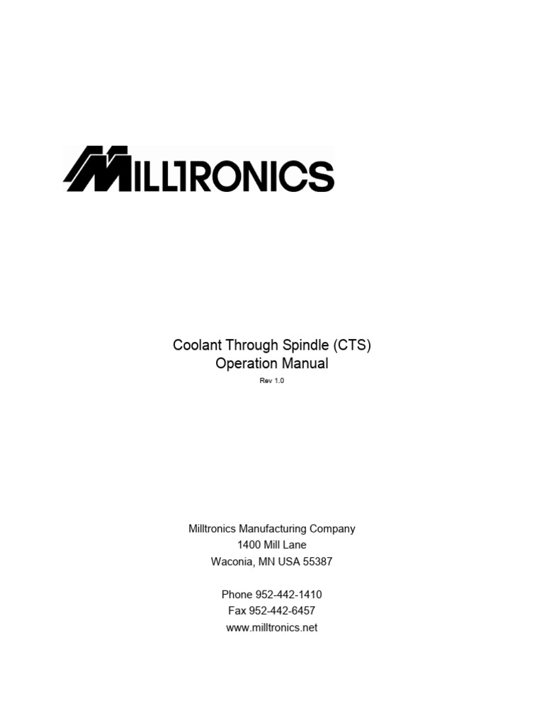 CTS Operation Manual Overview | PDF | Pump | Numerical Control
