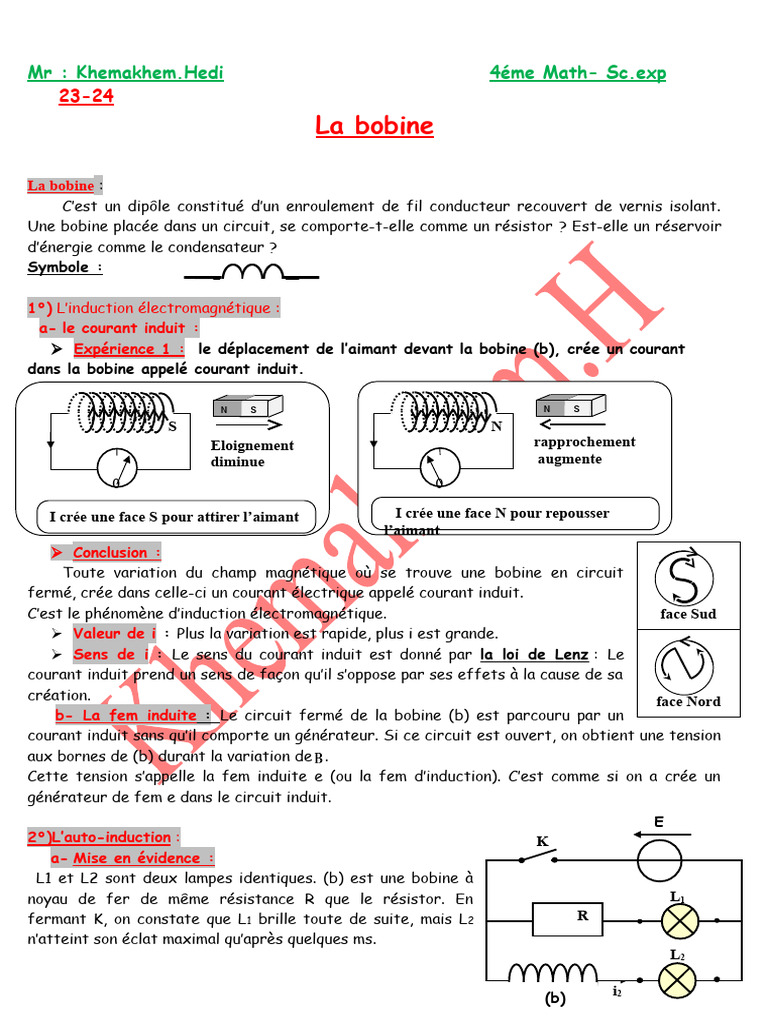 Démonstration Transformateur Bobine Induction Électromagnétique Physique | Kit Expérience Collège Lycée Avec Noyau Fer Matériel Pédagogique Physique