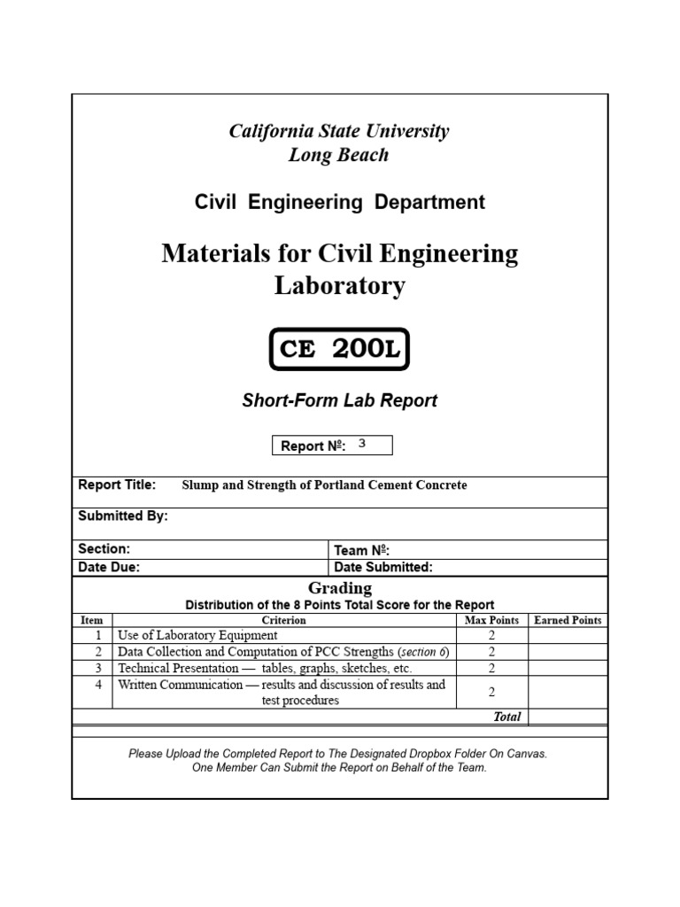 CE 200L Report 3 - PCC | PDF | Concrete | Cement