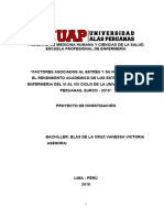 Factores Asociados Al Estrés y Su Influencia en El Rendimiento Academico de Los Estudiantes de Enfermeria Del Vi Al Viii Ciclo de La Universidad Alas Peruanas, Surco - 2016