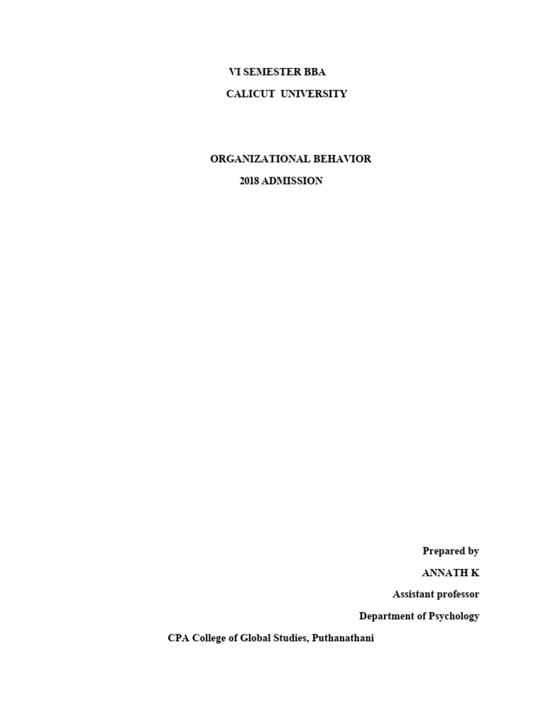 Ob Notes | PDF | Leadership | Motivation