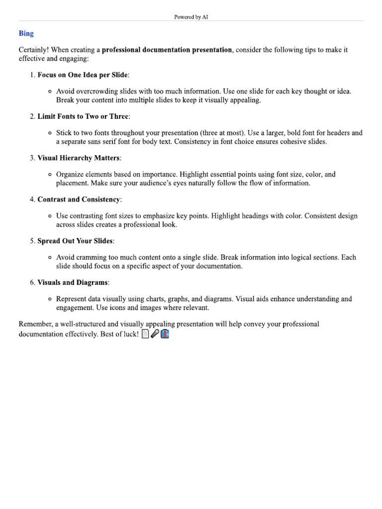 Documentation Tips Pdf