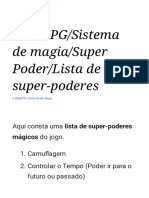 WikiRPG - Sistema de Magia - Super Poder - Lista de Super-Poderes - Wikilivros