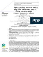 Managing Project Success Using Project Risk and Green Supply Chain Management A Survey of Automotive Industry