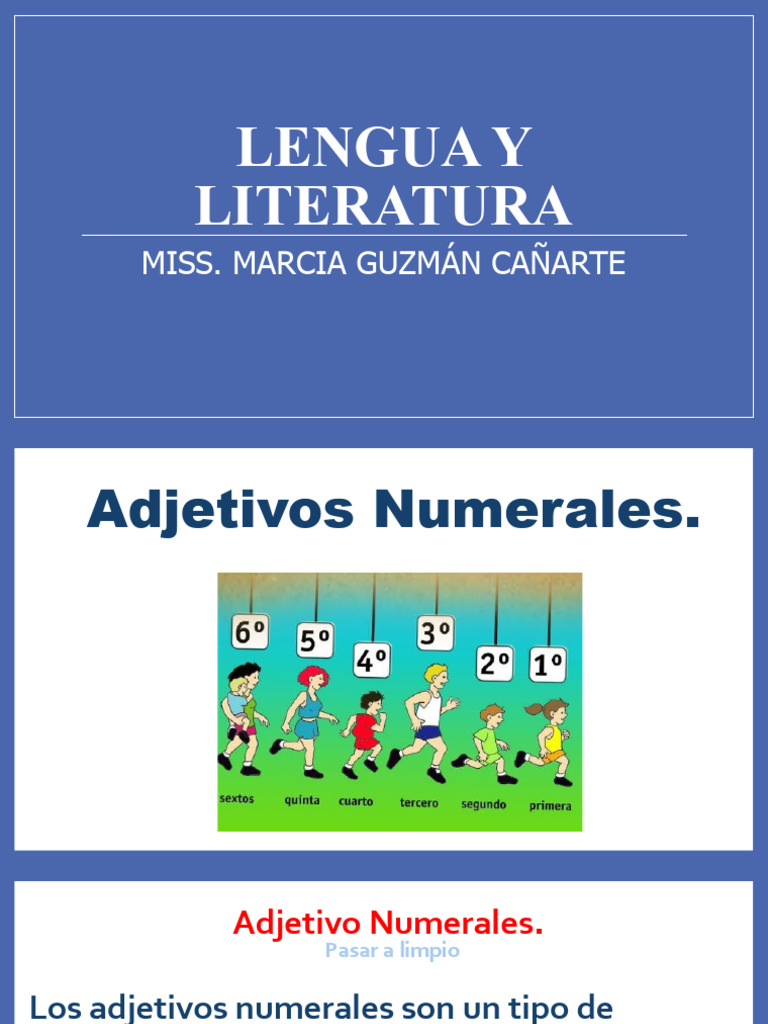 Adjetivos Numerales: Cardinales y Ordinales | PDF