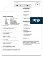 Lista de Utiles 6to de Primaria - 2018