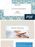 Article Writing PPT Grade XII