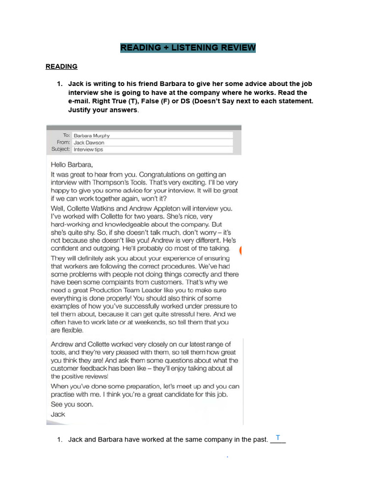 Reading Listening Review Units 19 20 Pdf