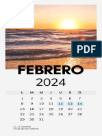 Calendario Febrero 2024 Arg