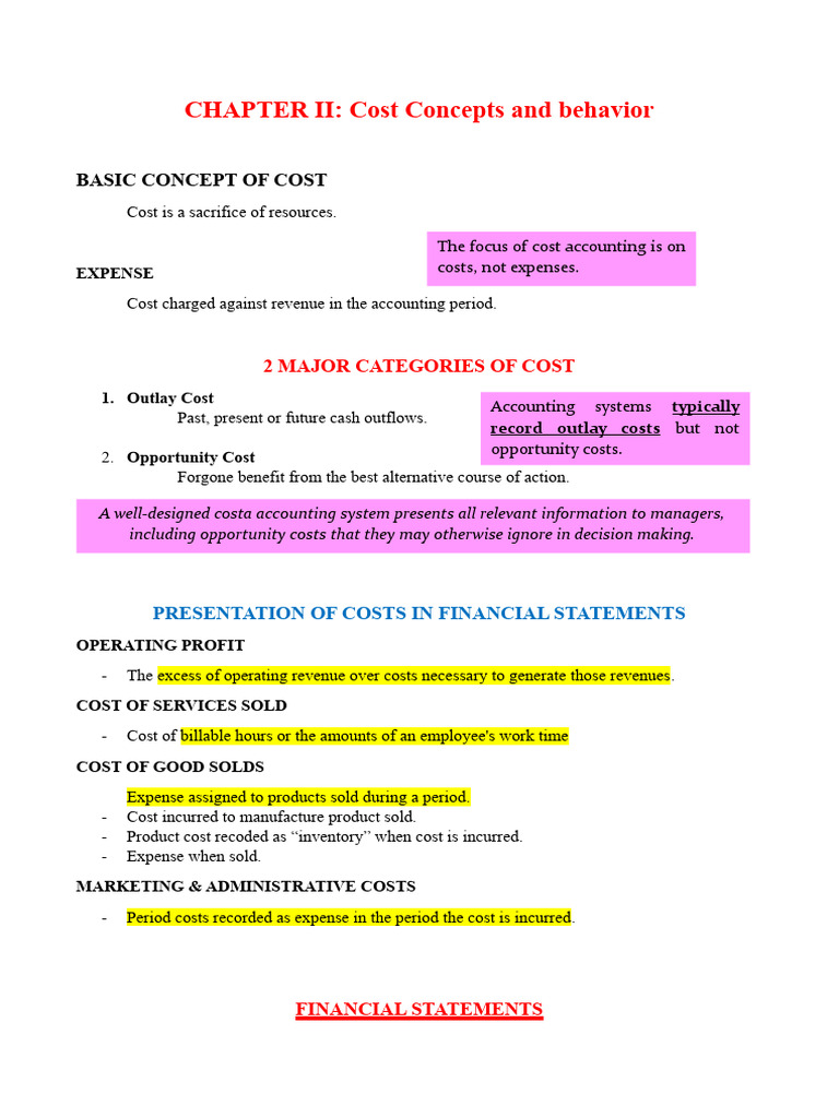 Cost Concepts and Behavior Overview | PDF | Cost | Inventory