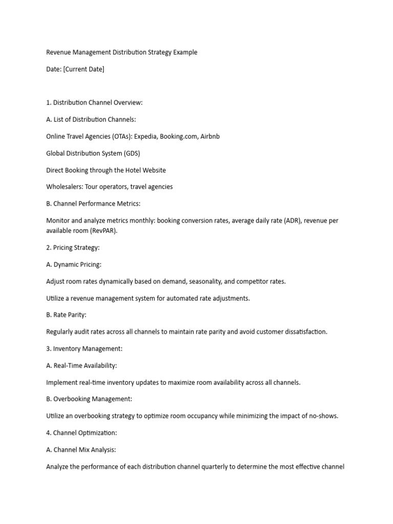 Revenue Management Distribution Strategy | PDF | Business | Business ...
