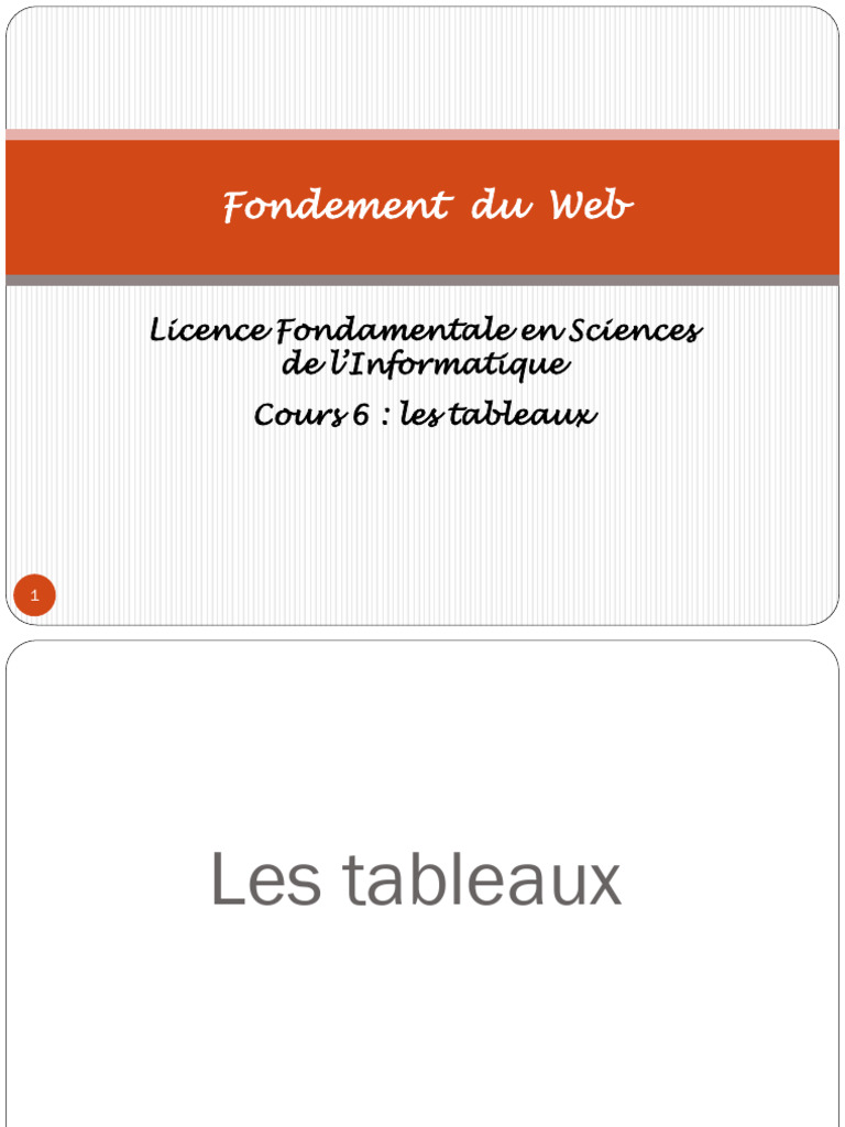 Introduction aux tableaux HTML | PDF | Langage de balisage | Informatique