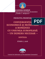 Convergenta Economica Si Monetara - Sinteza