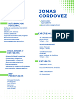 Jonas Cordovez: Informacion Personal