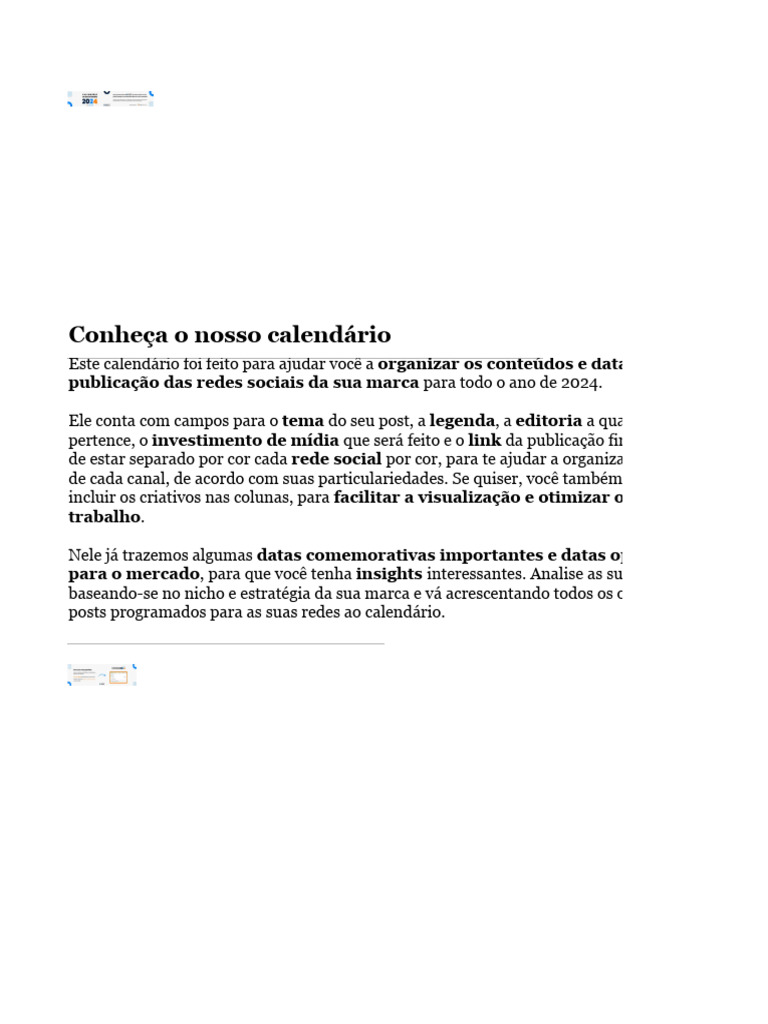 Calend rio do social media 2024 o buzz pdf rede social redes