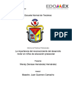 La Importancia Del Reconocimiento Del Desarrollo Motor en Niños de Educación Preescolar