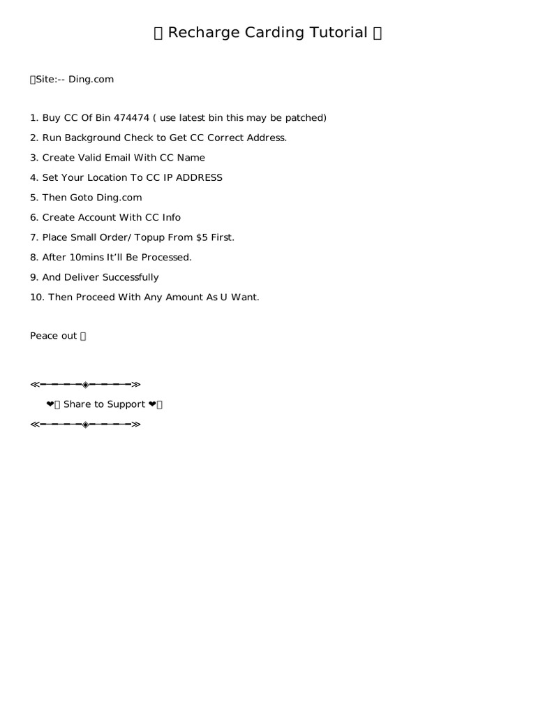Recharge Carding Tutorial PDF
