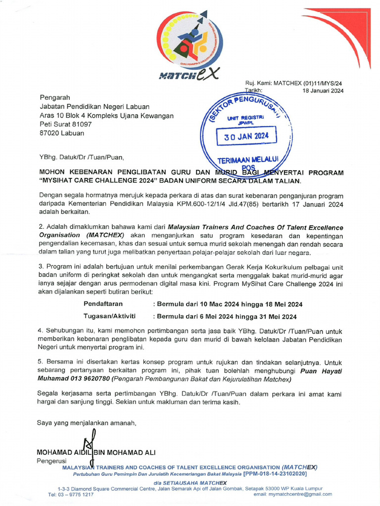 Program MySihat Care Challenge 2024 B Uniform dalam talian PDF