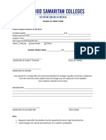 SHS - Change of Grade Form